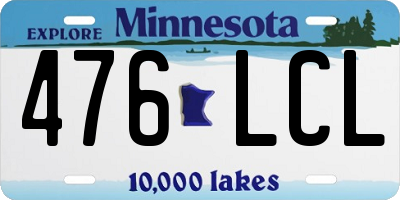 MN license plate 476LCL