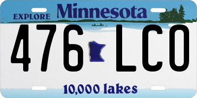 MN license plate 476LCO