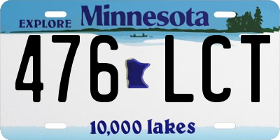 MN license plate 476LCT