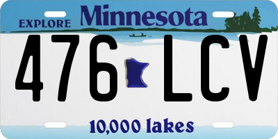 MN license plate 476LCV