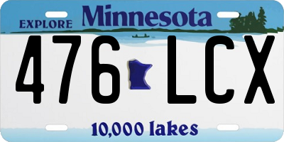 MN license plate 476LCX
