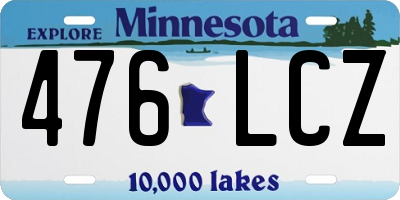 MN license plate 476LCZ