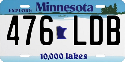 MN license plate 476LDB