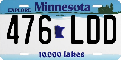 MN license plate 476LDD