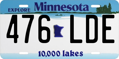 MN license plate 476LDE