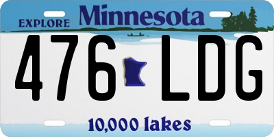 MN license plate 476LDG