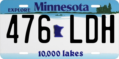 MN license plate 476LDH