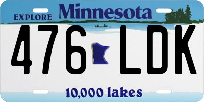 MN license plate 476LDK