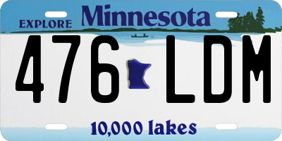 MN license plate 476LDM