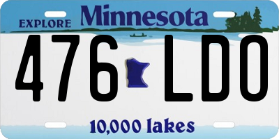 MN license plate 476LDO