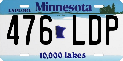 MN license plate 476LDP
