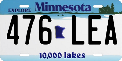 MN license plate 476LEA
