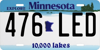 MN license plate 476LED