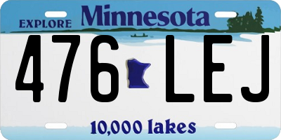 MN license plate 476LEJ