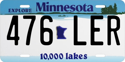 MN license plate 476LER