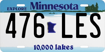 MN license plate 476LES