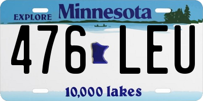 MN license plate 476LEU