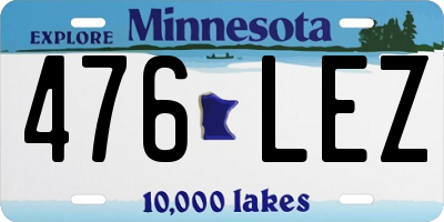 MN license plate 476LEZ