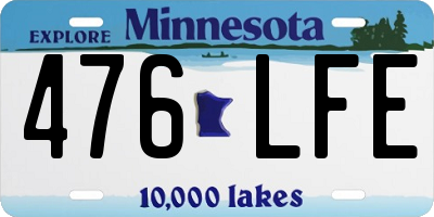 MN license plate 476LFE