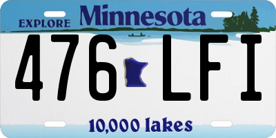 MN license plate 476LFI