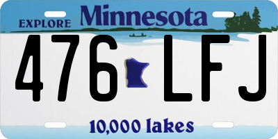 MN license plate 476LFJ