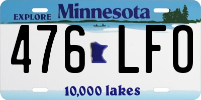 MN license plate 476LFO