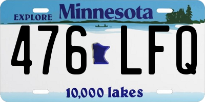 MN license plate 476LFQ