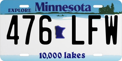 MN license plate 476LFW