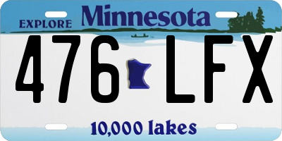 MN license plate 476LFX