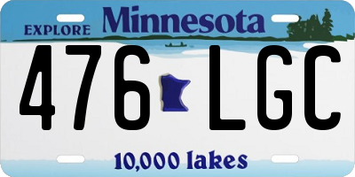 MN license plate 476LGC