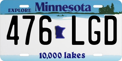 MN license plate 476LGD