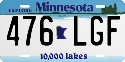 MN license plate 476LGF