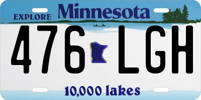 MN license plate 476LGH