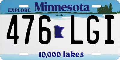 MN license plate 476LGI