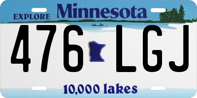 MN license plate 476LGJ