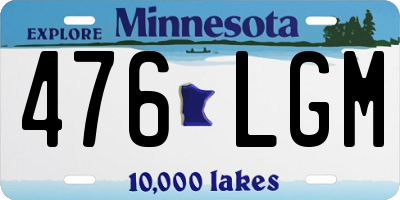 MN license plate 476LGM