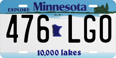 MN license plate 476LGO