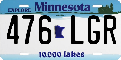 MN license plate 476LGR