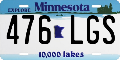 MN license plate 476LGS