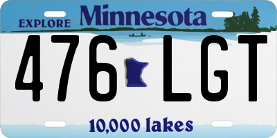 MN license plate 476LGT