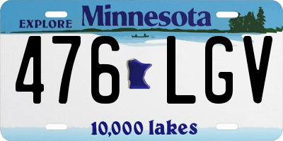 MN license plate 476LGV