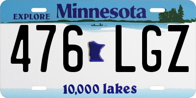 MN license plate 476LGZ