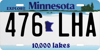 MN license plate 476LHA