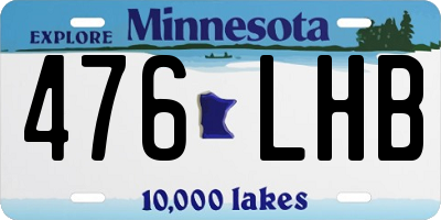 MN license plate 476LHB