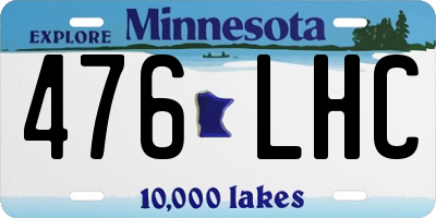 MN license plate 476LHC