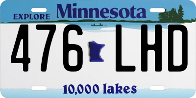 MN license plate 476LHD