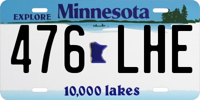 MN license plate 476LHE