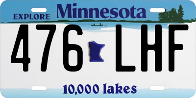 MN license plate 476LHF