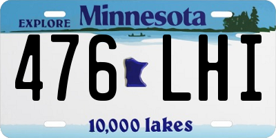 MN license plate 476LHI