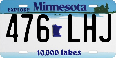 MN license plate 476LHJ
